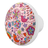 Frühlingsmuster mit bunten Blumen Keramikknauf (Rechts)