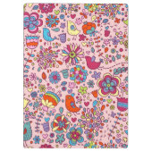Frühlingsmuster mit bunten Blumen Klemmbrett (Rückseite)