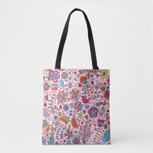 Frühlingsmuster mit bunten Blumen Tasche (Vorderseite)
