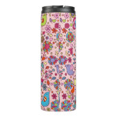 Frühlingsmuster mit bunten Blumen Thermosbecher (Rückseite)
