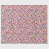 Frühlingsmuster mit farbenfrohen Blumen Geschenkpapier (Flach)