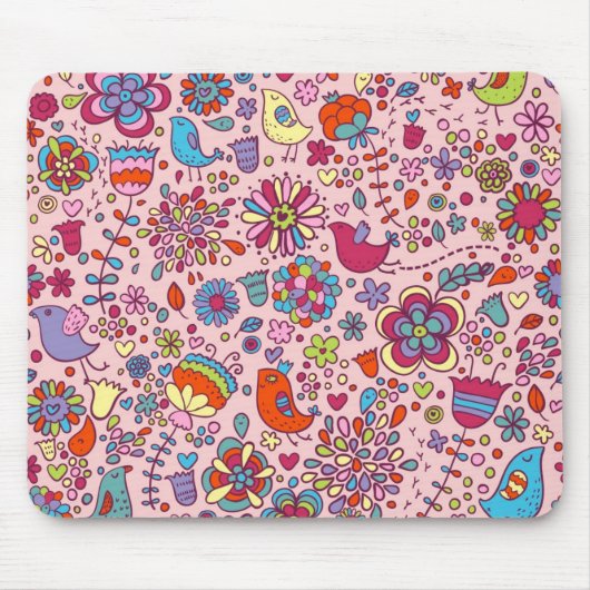 Frühlingsmuster mit farbenfrohen Blumen Mousepad (Vorne)