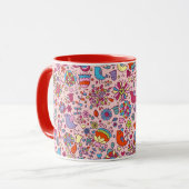 Frühlingsmuster mit farbenfrohen Blumen Tasse (Vorderseite Links)