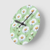 Frühlingsmuster mit Gänseblümchen Runde Wanduhr (Winkel)