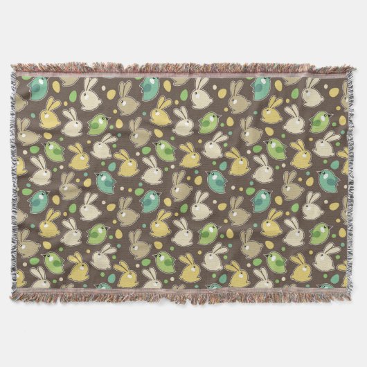 Frühlingsmuster mit Ostereiern, Vögel Decke (Vorderseite)