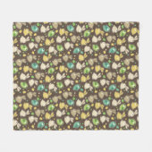 Frühlingsmuster mit Ostereiern, Vögel Fleecedecke (Vorderseite (Horizontal))