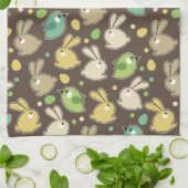 Frühlingsmuster mit Ostereiern, Vögel Handtuch (Gefaltet)