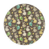 Frühlingsmuster mit Ostereiern, Vögel Schneidebrett (Vorderseite)