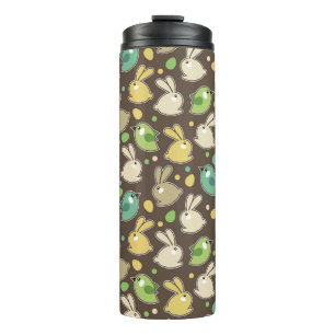 Frühlingsmuster mit Ostereiern, Vögel Thermosbecher