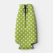 Frühlingsmuster mit weißen Polka-Punkten Flaschenkühler (Rückseite)