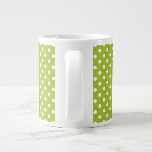 Frühlingsmuster mit weißen Polka-Punkten Jumbo-Tasse (Rückseite)