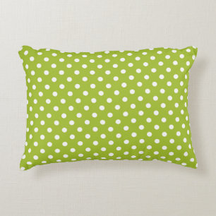 Frühlingsmuster mit weißen Polka-Punkten Zierkissen