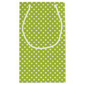 Frühlingsmuster mit weißen Tupfen Kleine Geschenktüte (Rückseite)