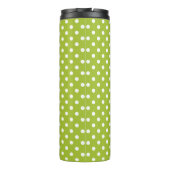 Frühlingsmuster mit weißen Tupfen Thermosbecher (Rückseite)
