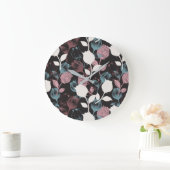 Frühlingsmuster Vintage Tulpe Große Wanduhr (Zuhause)