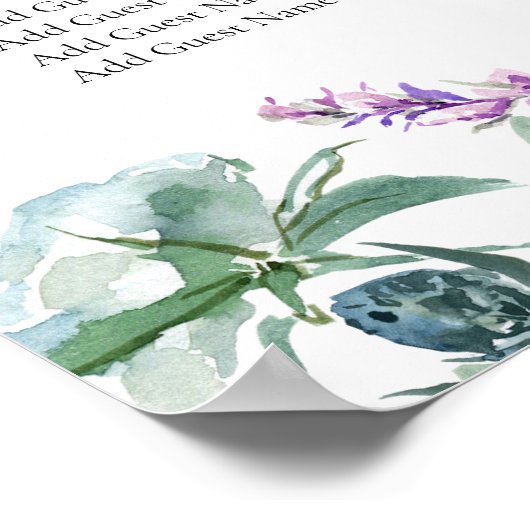 Frühlingsmuster Wildblumen 16 Tabelle Hochzeitssit Poster (Ecke)