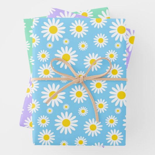 Frühlingsnachrichten aus Blauer, Lila und grüner M Geschenkpapier Set (Beispiel)