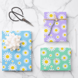 Frühlingsnachrichten aus Blauer, Lila und grüner M Geschenkpapier Set