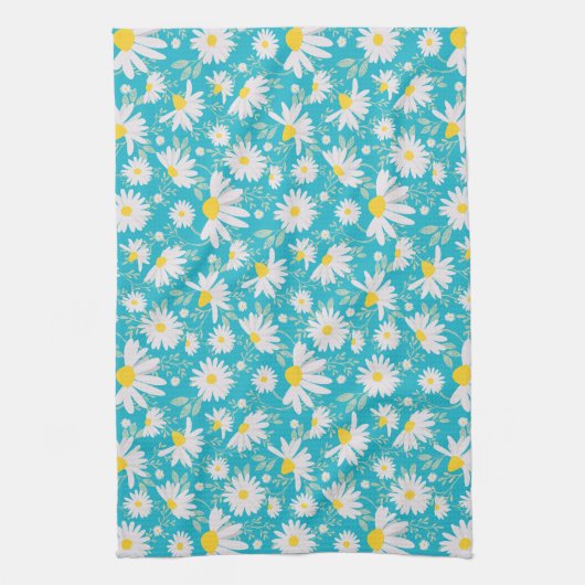 Frühlingsnachrichten - Bright Blue Geschirrtuch (Vertikal)