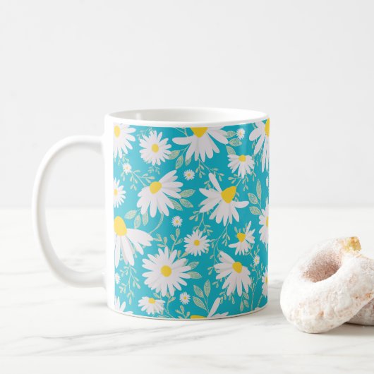 Frühlingsnachrichten - Bright Blue Kaffeetasse (Mit Donut)