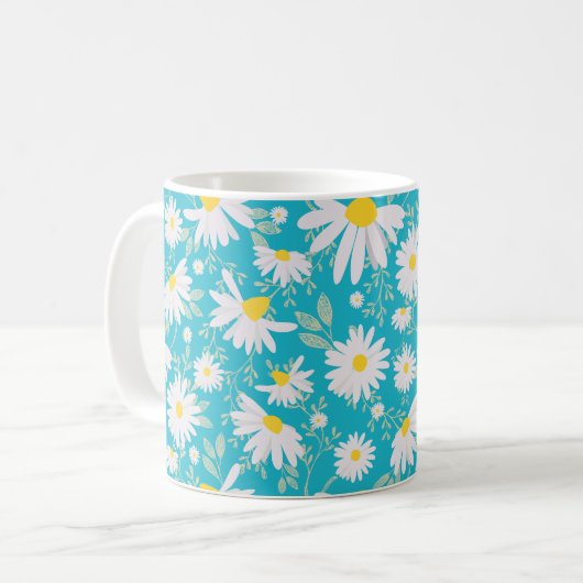 Frühlingsnachrichten - Bright Blue Kaffeetasse (Vorderseite Links)