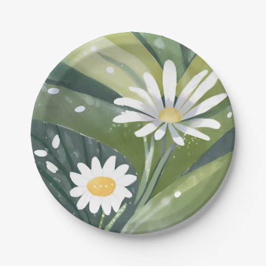 Frühlingsnachrichten | Weißer Blumengarten Pappteller (Vorderseite)