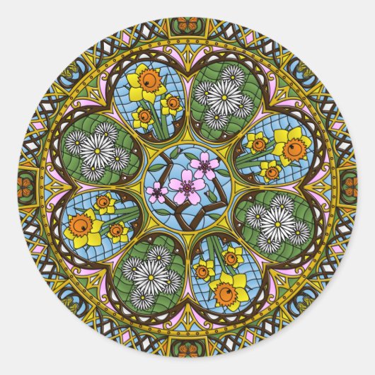 Frühlingsnadel Runder Aufkleber (Vorderseite)
