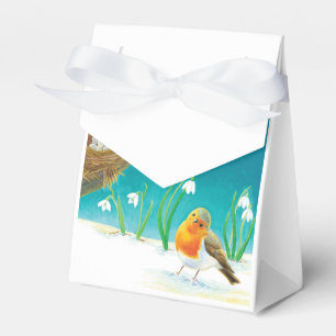 Frühlingsnahrung Red Robin Bird & Snowdrops Geschenkschachtel