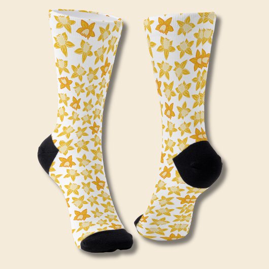 Frühlingsnarzisse-Muster Socken