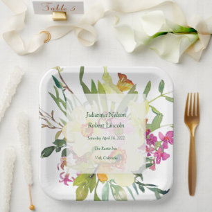 Frühlingsnarzissenstrauß Hochzeit   Pappteller