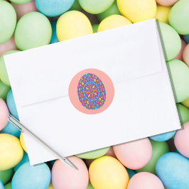Frühlingsosterdekorierte Ei Klassischer Rundaufkle Runder Aufkleber