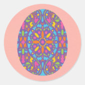 Frühlingsosterdekorierte Ei Klassischer Rundaufkle Runder Aufkleber (Vorderseite)