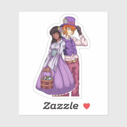 Frühlingsosterpaar Aufkleber (Blatt)