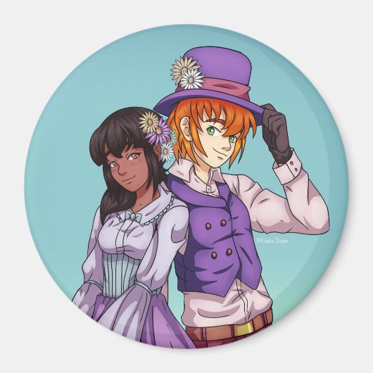 Frühlingsosterpaar Magnet (Vorne)