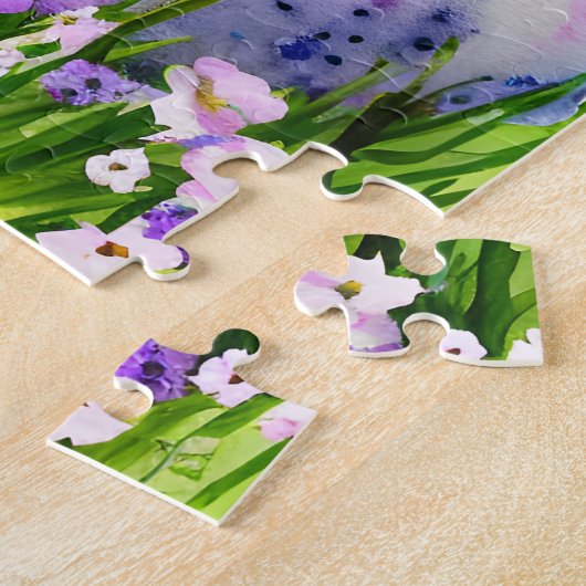 Frühlingsosterziege Kid Floral Wasserfarbe Puzzle (Seite)
