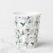 Frühlingspapier Cups farbenfrohe Vögel fliegen in Pappbecher (Rückseite)