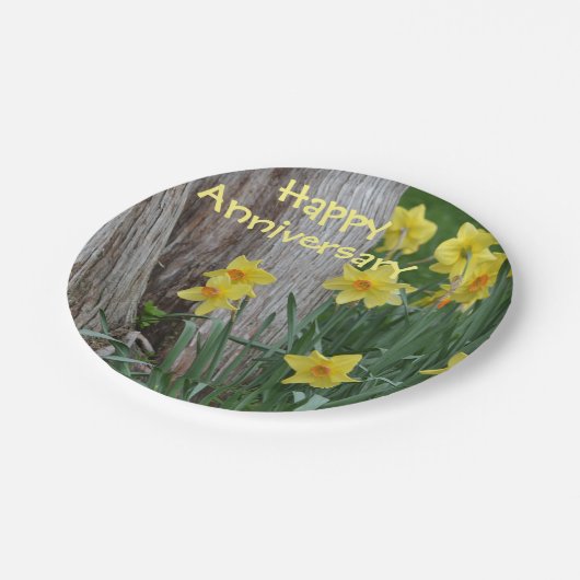 Frühlingspapier Pappteller (Schrägansicht)