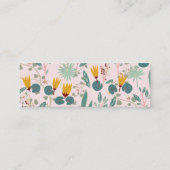 Frühlingspark Floral Botanisches Muster Soft Pink Mini Visitenkarte (Rückseite)