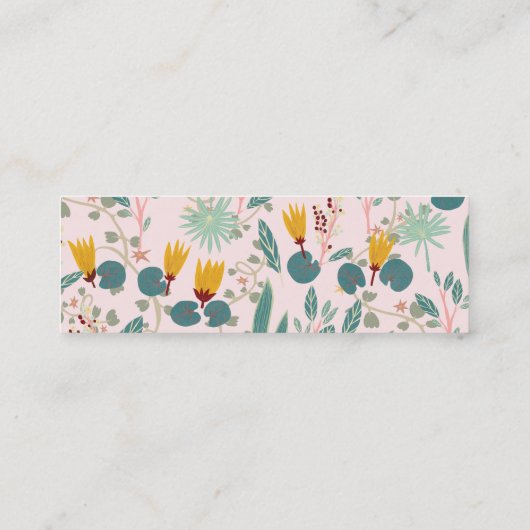 Frühlingspark Floral Botanisches Muster Soft Pink Mini Visitenkarte (Rückseite)