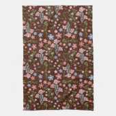 Frühlingspark mit schokoladenbraunem Hintergrund Geschirrtuch (Vertikal)