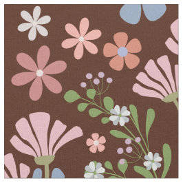 Frühlingspark mit schokoladenbraunem Hintergrund Stoff