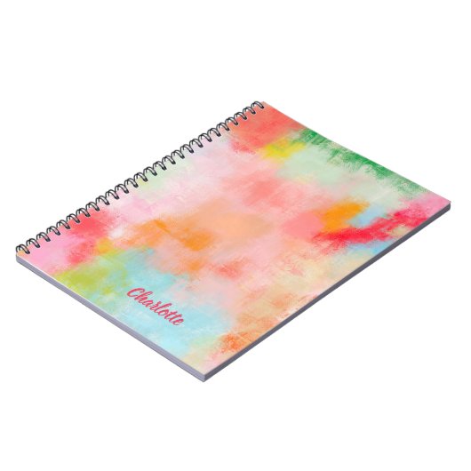 Frühlingspark - Rosa Koralle - Name oder Monogramm Notizblock (Linke Seite)