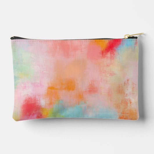 Frühlingspark - Rosa Koralle - Name oder Monogramm Zubehörtasche (Rückseite)