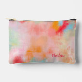 Frühlingspark - Rosa Koralle - Name oder Monogramm Zubehörtasche (Vorderseite)