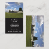 Frühlingspark, schöner blauer Himmel, weiße Wolken Visitenkarte (Vorne/Hinten)