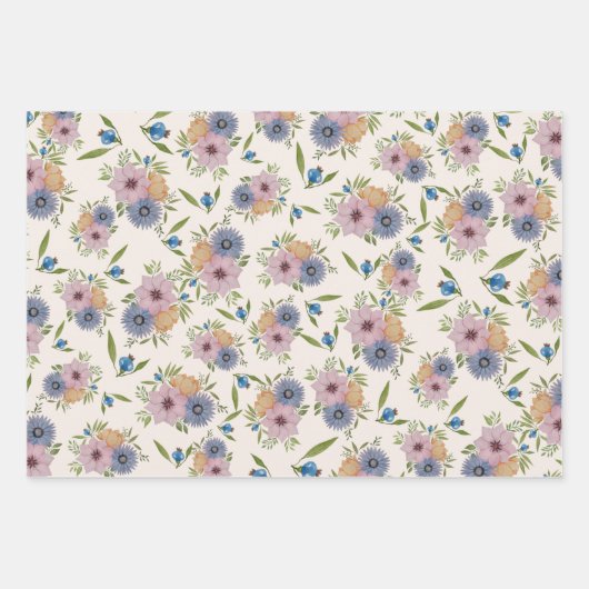 Frühlingspark Wasserfarbe Rosa Geschenkpapier Set (Vorderseite 2)