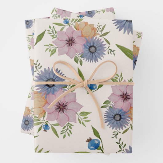 Frühlingspark Wasserfarbe Rosa Geschenkpapier Set (Beispiel)