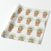 Frühlingspark Weiße Blume im Töpfchen Geschenkpapier (Ungerollt)