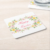 Frühlingsparty mit floraler Ostereiersuche Rechteckiger Pappuntersetzer (angewinkelt)