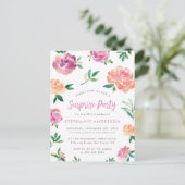 Frühlingsparty Rose Überraschung Geburtstagsparty Einladungspostkarte (Stehend Vorderseite)